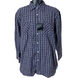 RQQBA Mens Shirt Size XXL 2XL Long Sleeve Button Down Plaid New Top Pockets